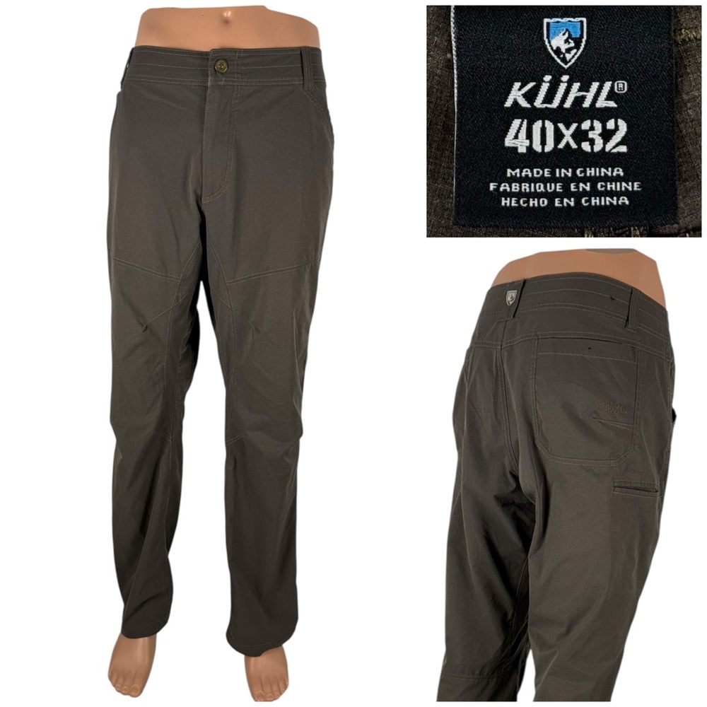 Kuhl Mens 40 x 32 Pants Brown Silencr Hiking Trail Camping 5166 Polyester EUC